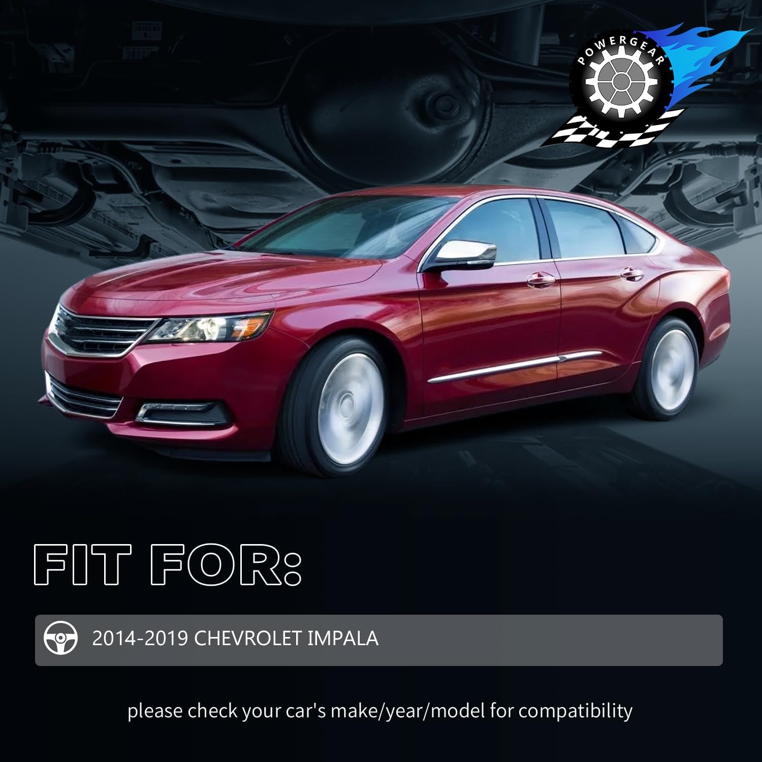 POWERGEAR 8Pcs Suspension Steering Kit Front Lower Control Arm With Ball Joint Sway Bar Inner Outer Tie Rods Compatible With 2014-2019 Chevrolet Impala 2015 2016 2017 2018 RK623230