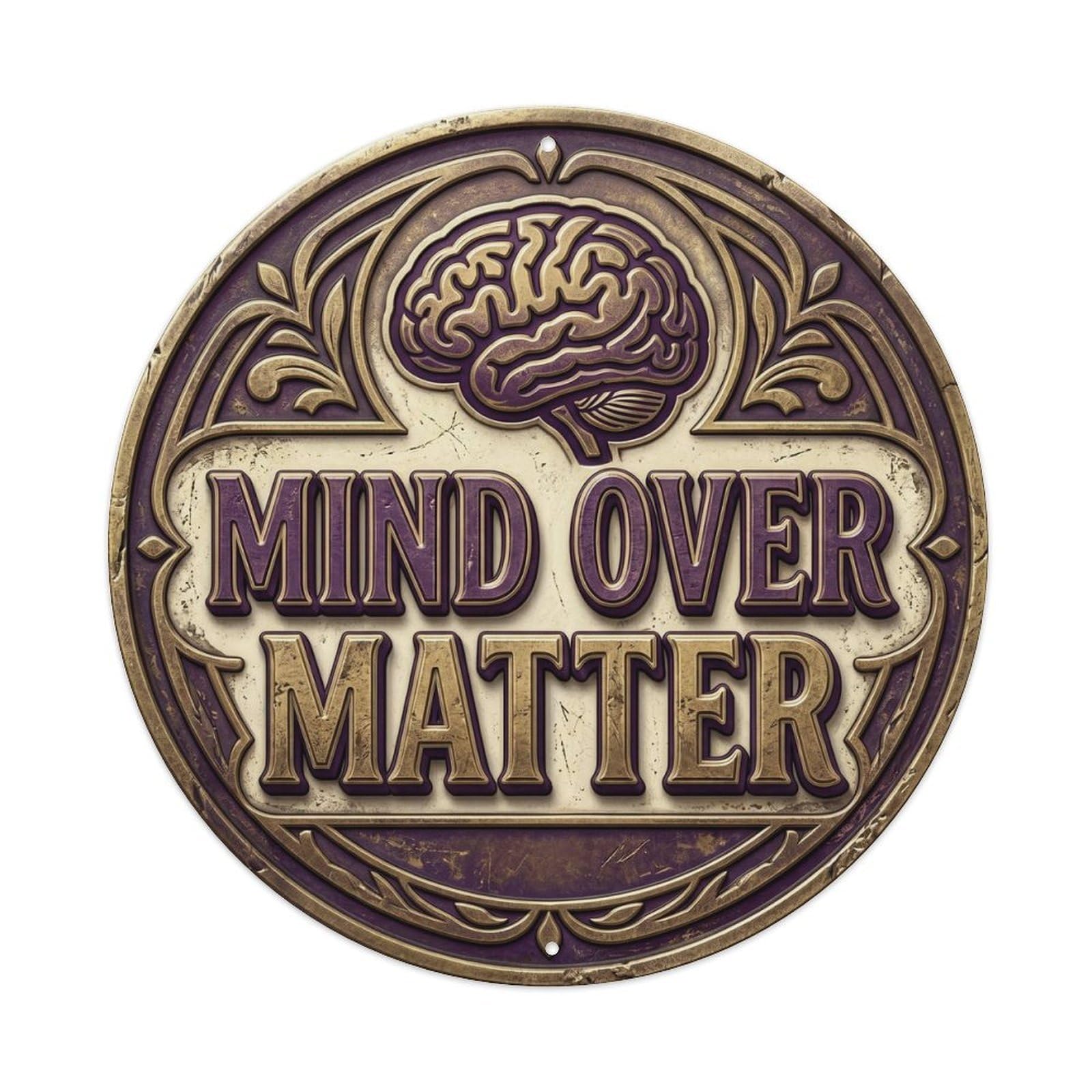 Mind over Matter Classic Garage Display Retro Slogans Metal Tin Sign