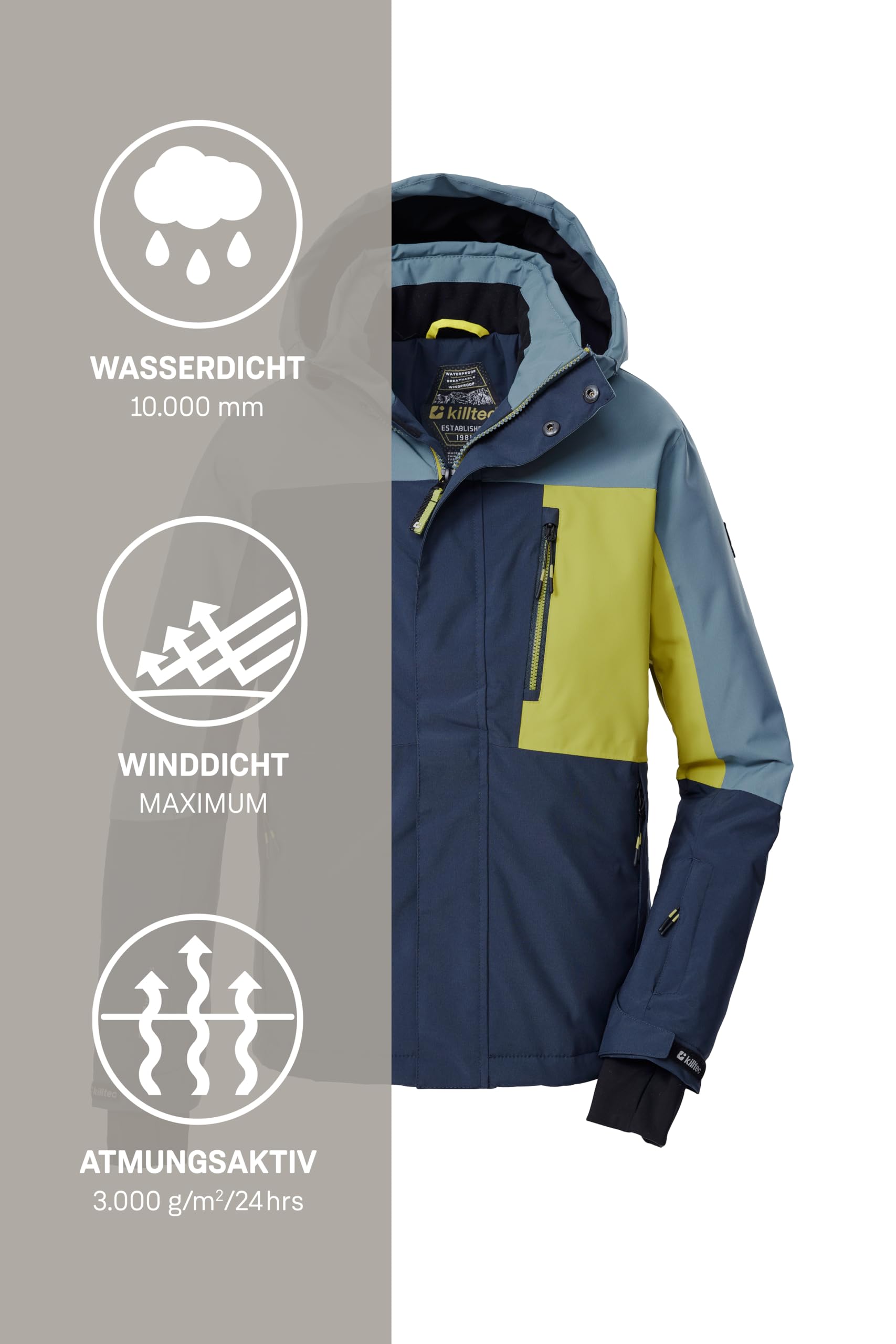 Killtec Jungen Ksw 200 Bys Ski Jckt Skijacke/Funktionsjacke mit Kapuze und Schneefang