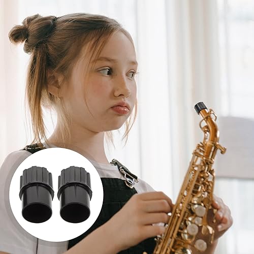 Miniatura 2 de 2 tapones de extremo para saxofón alto, tapas de protección de saxofón de plástico negro, accesorio para un cuidado eficaz de los instrumentos, 1.77