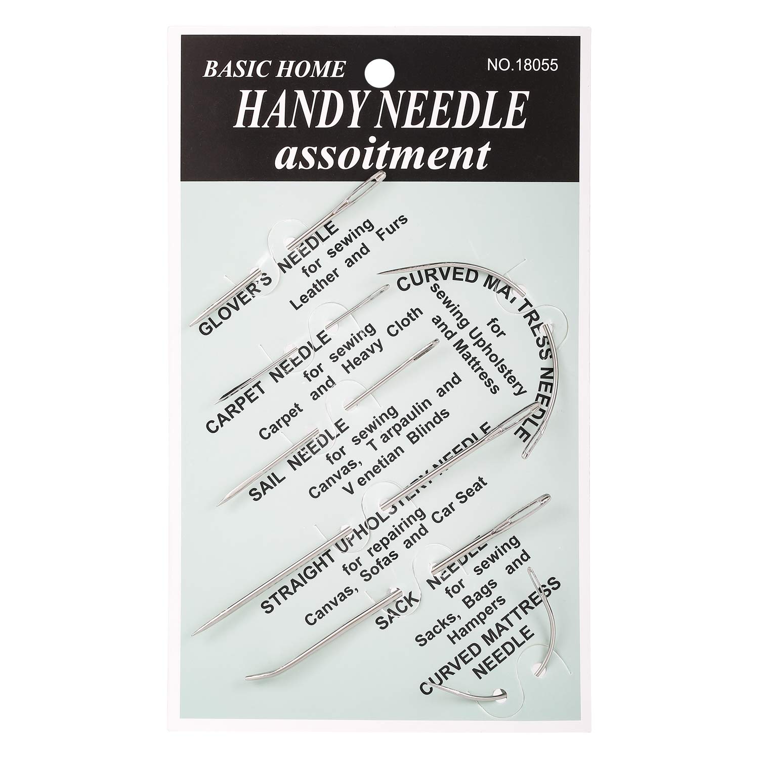 Heavy Duty Hand Sewing Needles Kit, 7 pcs for Home Upholstery Carpet Leather Canvas Repair by WEIKILLY