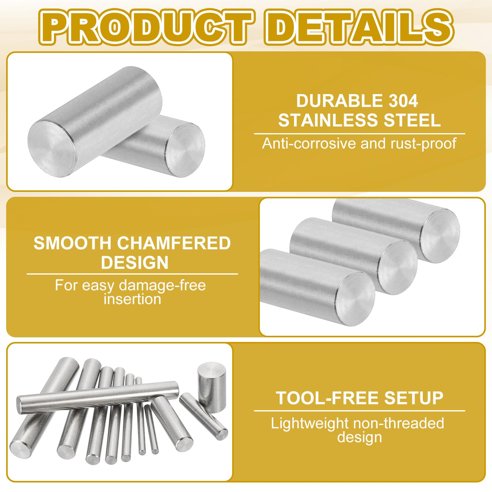 PATIKIL 12mm x 30mm Dowel Pin Stainless Steel - Image 3