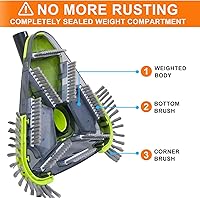 Vista 3 de Sepetrel Cabezal de aspiradora de piscina mejorado con cepillo lateral y adaptador de manguera giratorio universal, forma triangular pesada