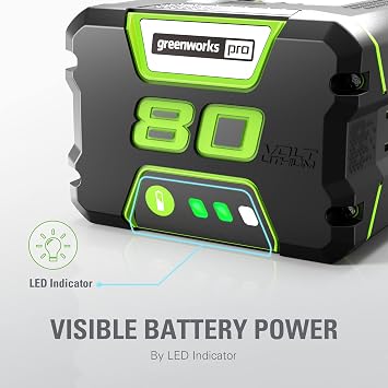 Greenworks PRO 80V 4.0Ah Lithium-Ion Battery ((Genuine Greenworks Battery / 75+ Compatible Tools)