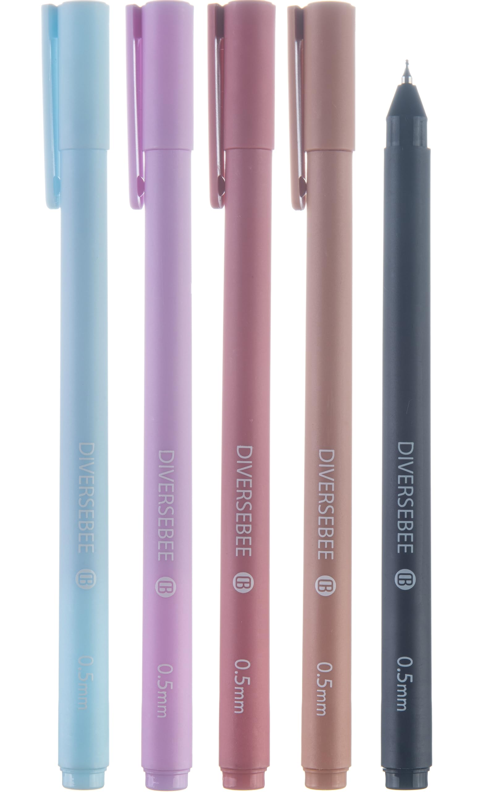 DIVERSEBEE Gel Ink Pens 5 Pack - 0.5mm Fine Tip, No Bleed Through For Bible Journaling, Assorted Colors - View #3