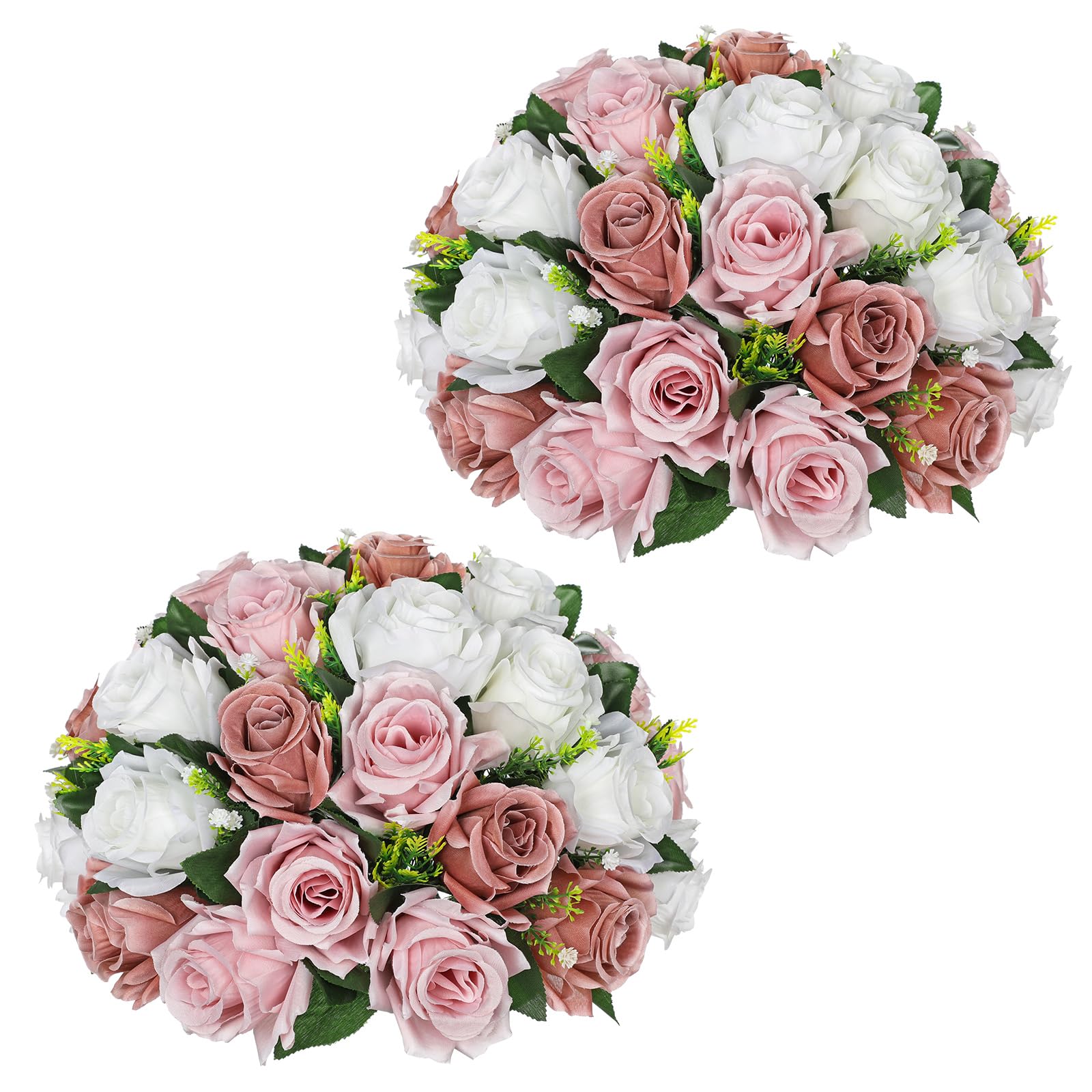 Boules de roses artificielles : l'alternative florale sans flétrissement blanc pêche