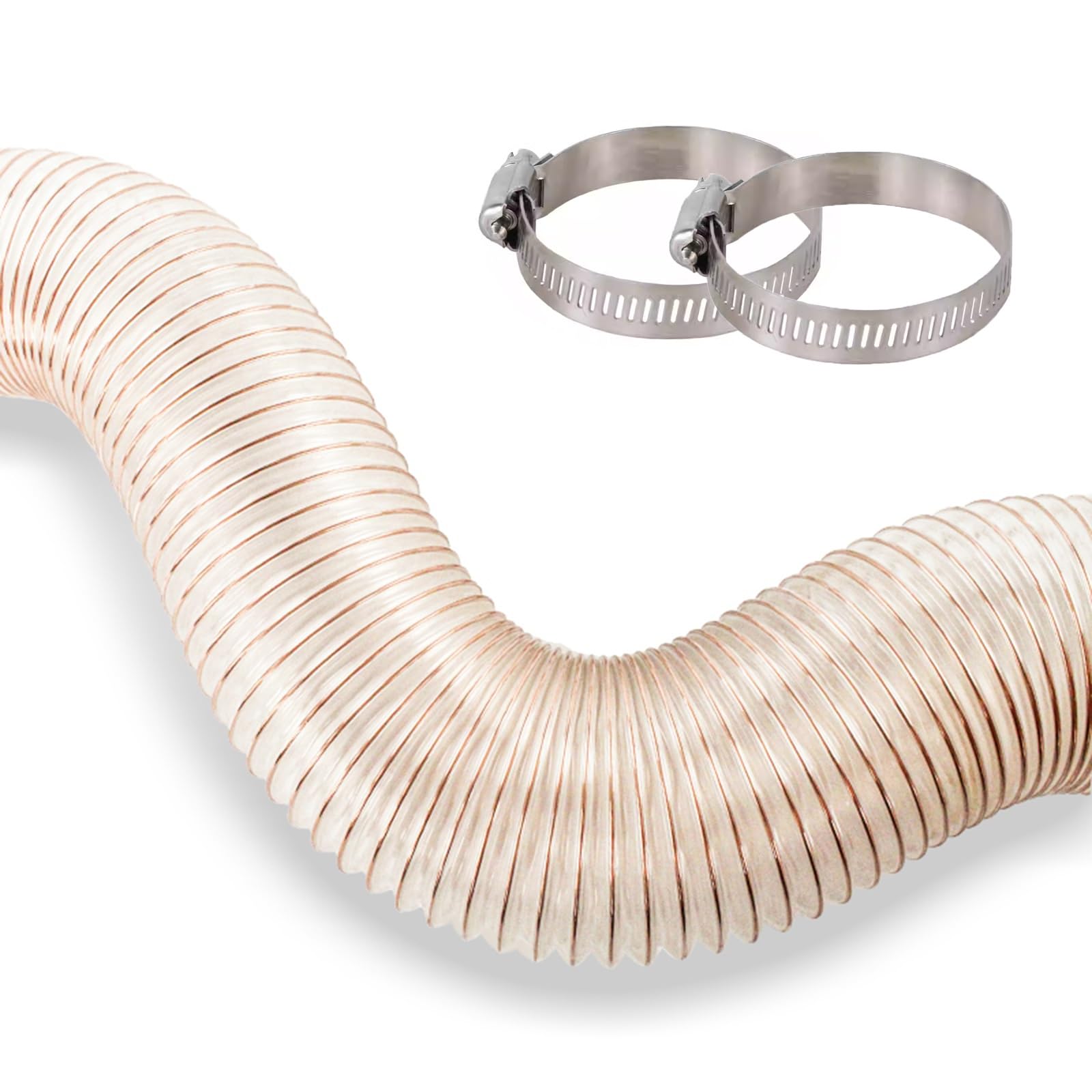Tubo Flexible Manguera De Recolección De Polvo 1 2 10 M Largo, Tubo De Extensión Tubo Vacío Transparente Para Talleres Carpintería/ Aspiradoras, Conducto Ventilación Flexible.(L 10m(33 ft),Dia-32mm(1