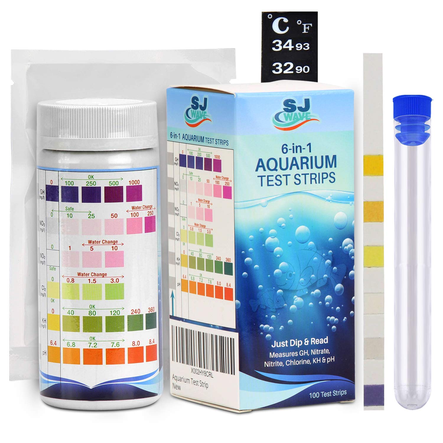 Buy SJ WAVE 6 in 1 Aquarium Test Strip for Freshwater Aquarium Fast & Accurate Water Quality