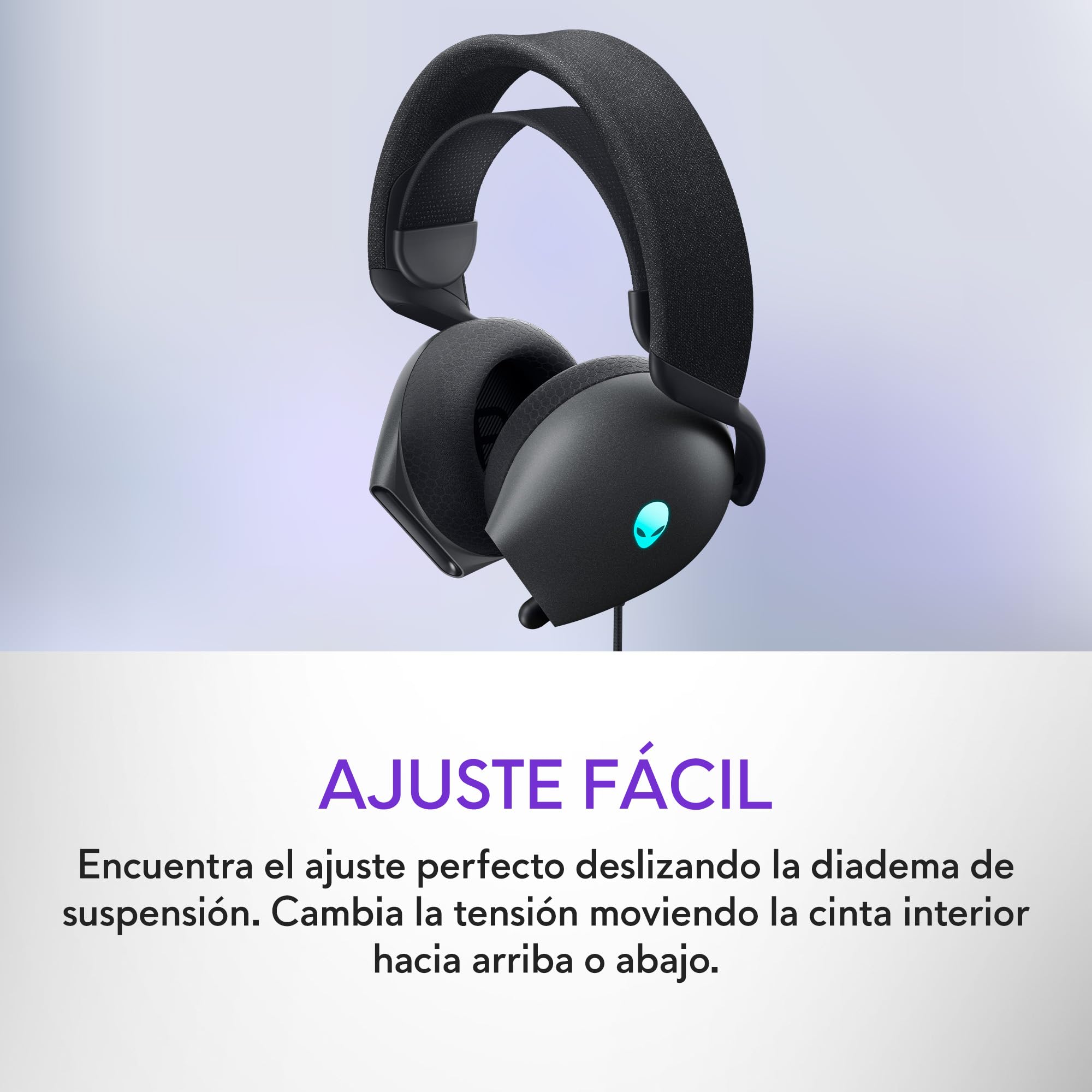 Alienware Wired Gaming Headset - AW520H | Micrófono Boom, cancelación, RGB AlienFX, espuma de memoria, peso 219 g, compatibilidad Windows, carga rápida 15 min