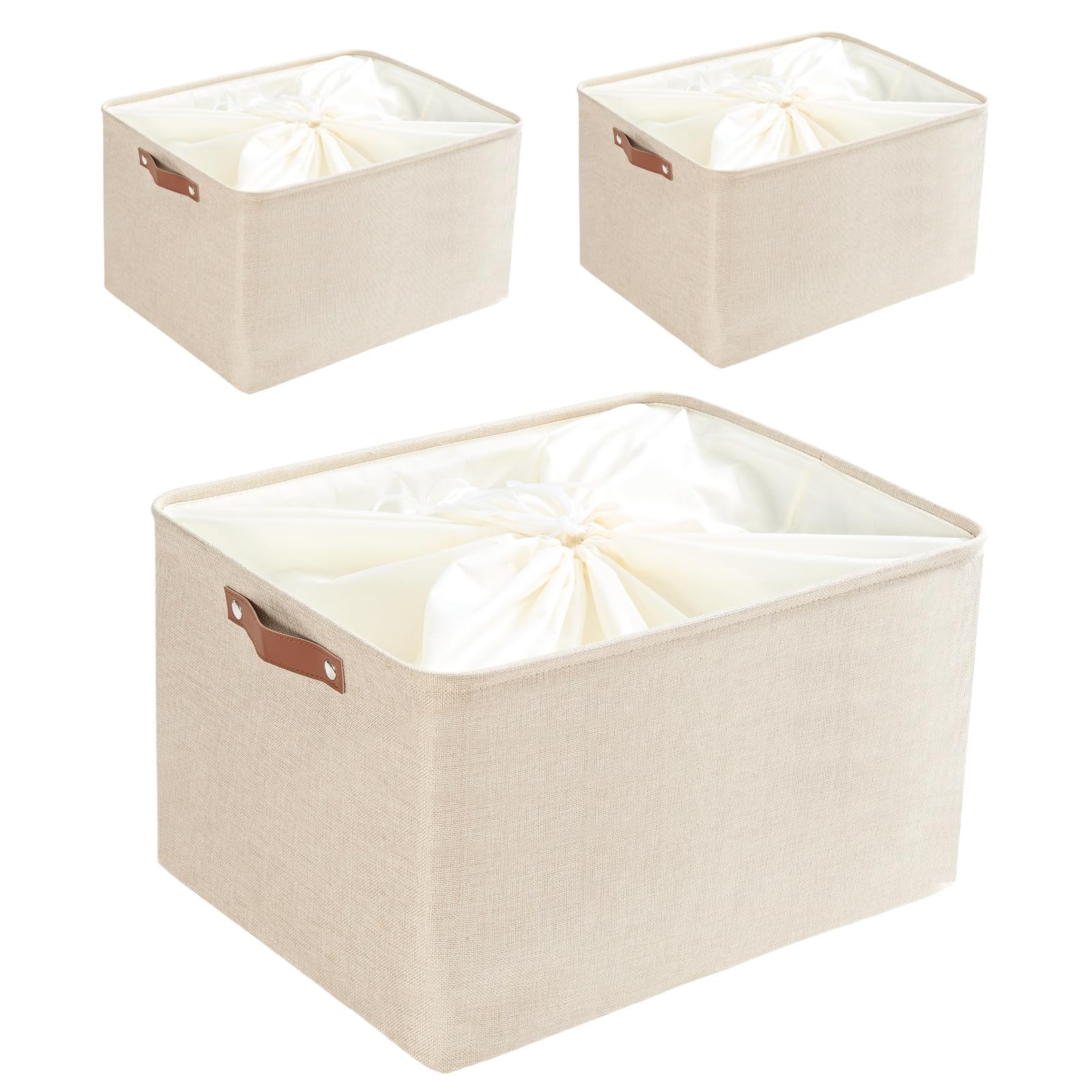 Mangata Set van 3 Grote Opbergdozen in Canvas