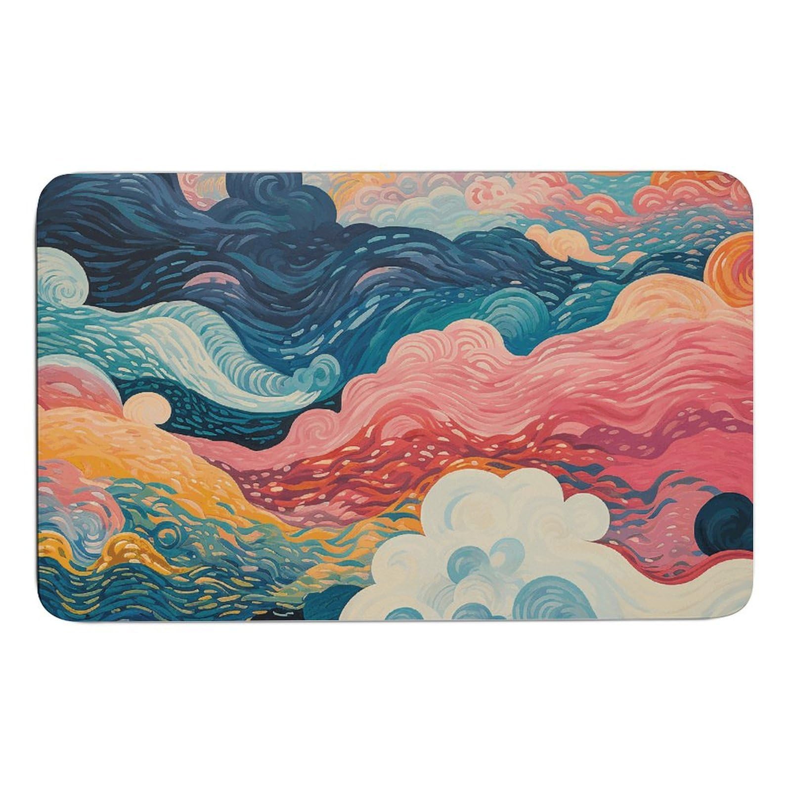 NTVOWPZO Many Swirl Stone Bath Mats Many Swirl Diatomaceous Earth Bath Mat Super Absorbent Bathroom Floor Mat Quick Drying Shower Mat for Shower Bathtub Bathroom Accessory