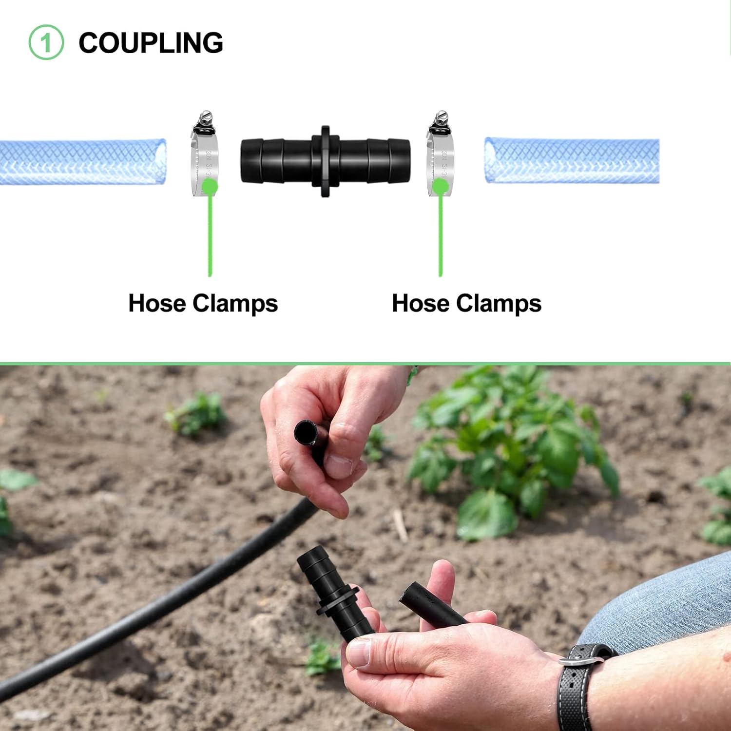 Longrun 1 Inch Coupling Barb Fitting Pond Hose Adapter Air Hose