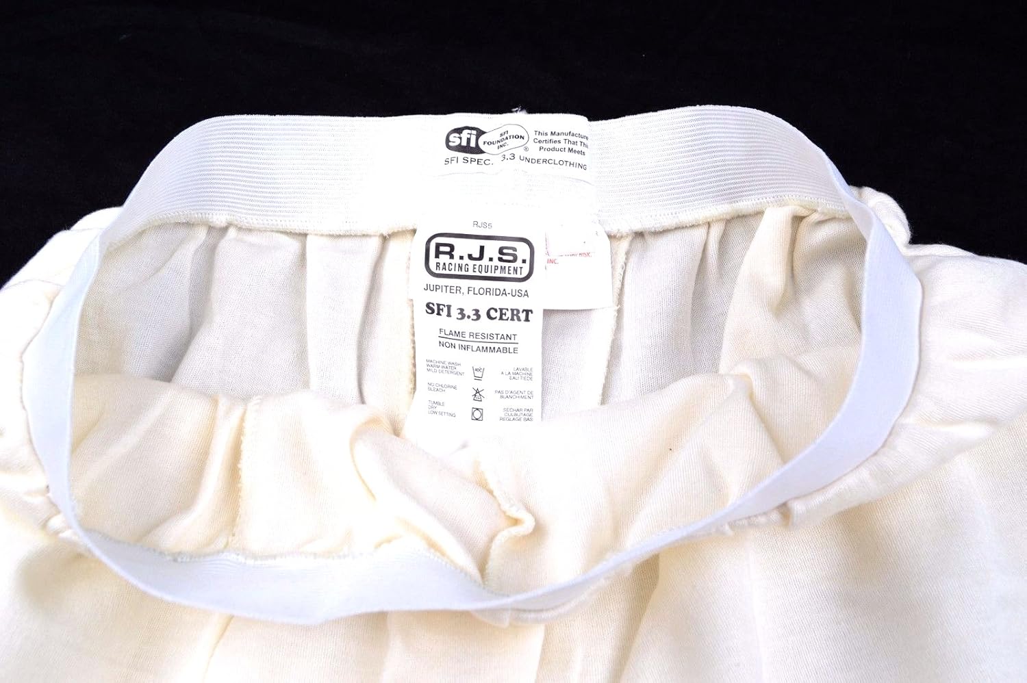 RJS Racing Equipment SFI 3.3 FR Underwear 2 PC Set Size XL White