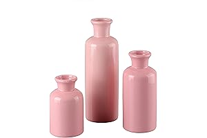 Charming Pink Ceramic Vase Set: Adornment for Your Home
