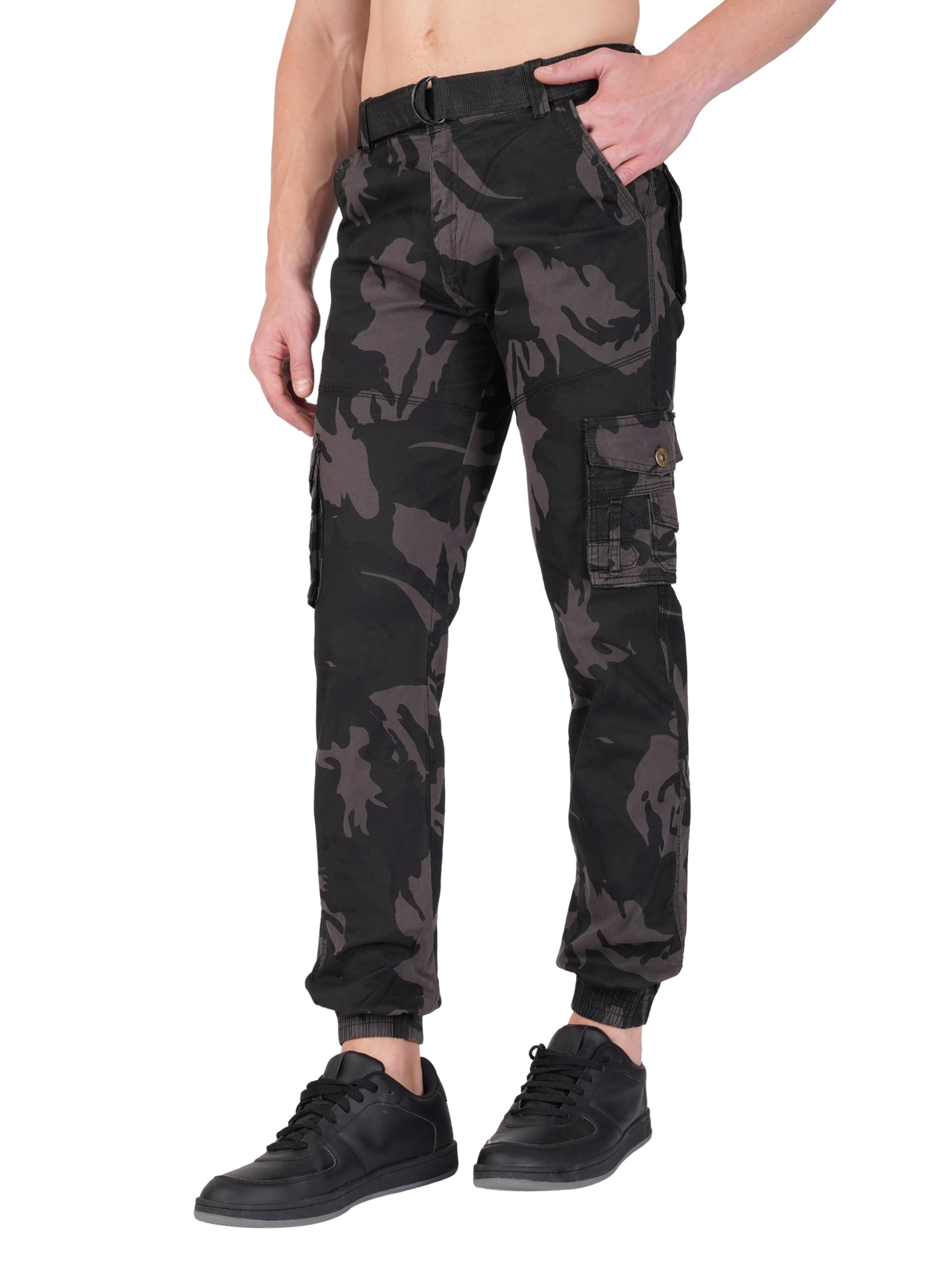 Cargos for Men || Men's Cotton Regular Fit Cargo Joggers with 6 Pockets || Casual Pants || (UL-P9)