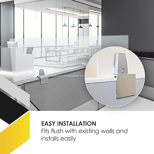 Miniatura 5 de Obex Panel de privacidad de acrílico esmerilado montado en cubículo de 12 pulgadas con soportes grandes, marco de aluminio, 12 x 24 pulgadas