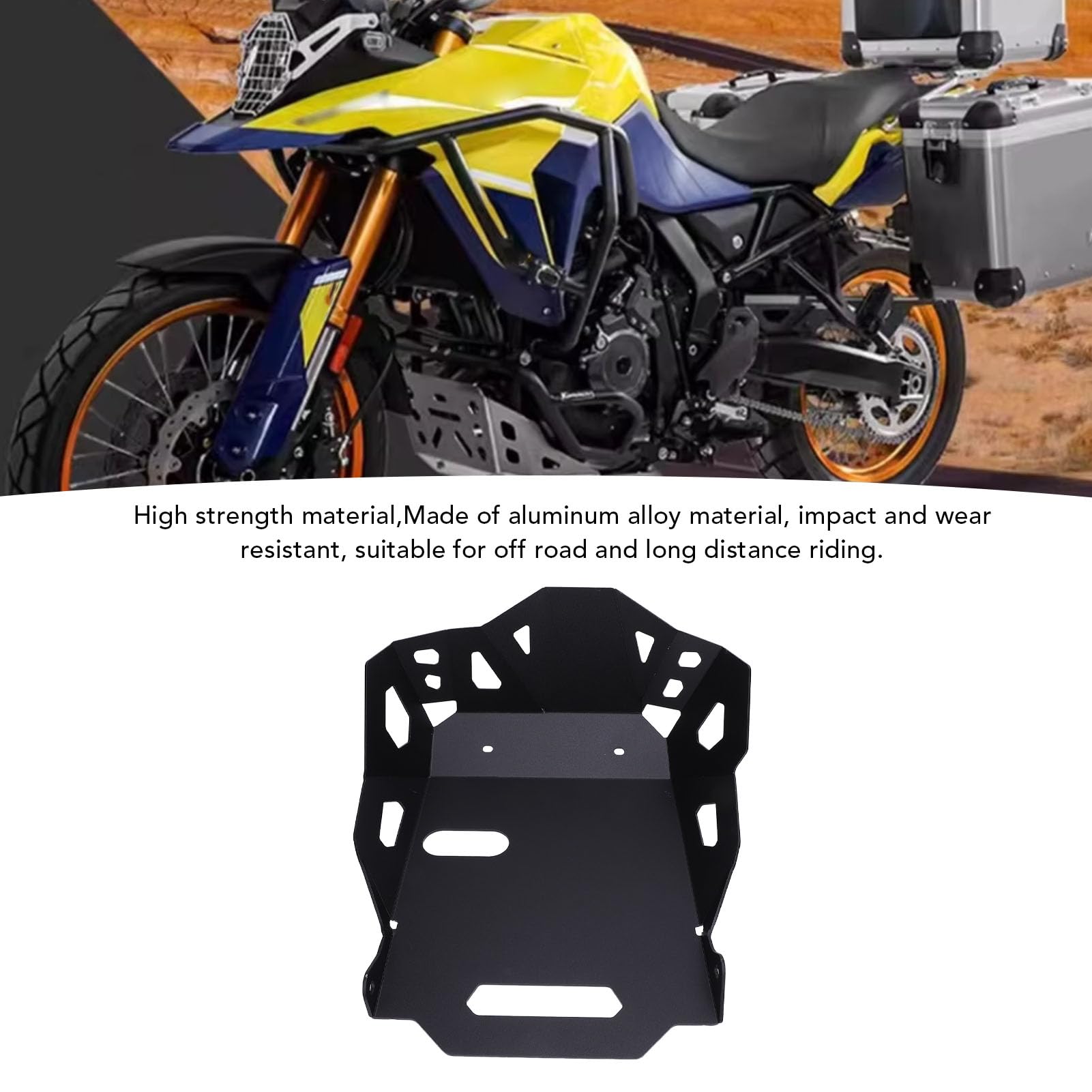 Płyta Osłaniająca Silnik Motocykla Skuteczna Ochrona Osłona Podwozia Silnika ze Stopu Aluminium Płyty Osłaniające Czarne dla 800DE 2023 do 2024 (BLACK)