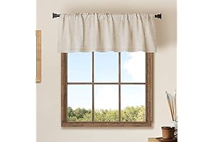 Rustic Farmhouse Living Room Valance: 2-Pack Linen Curtains