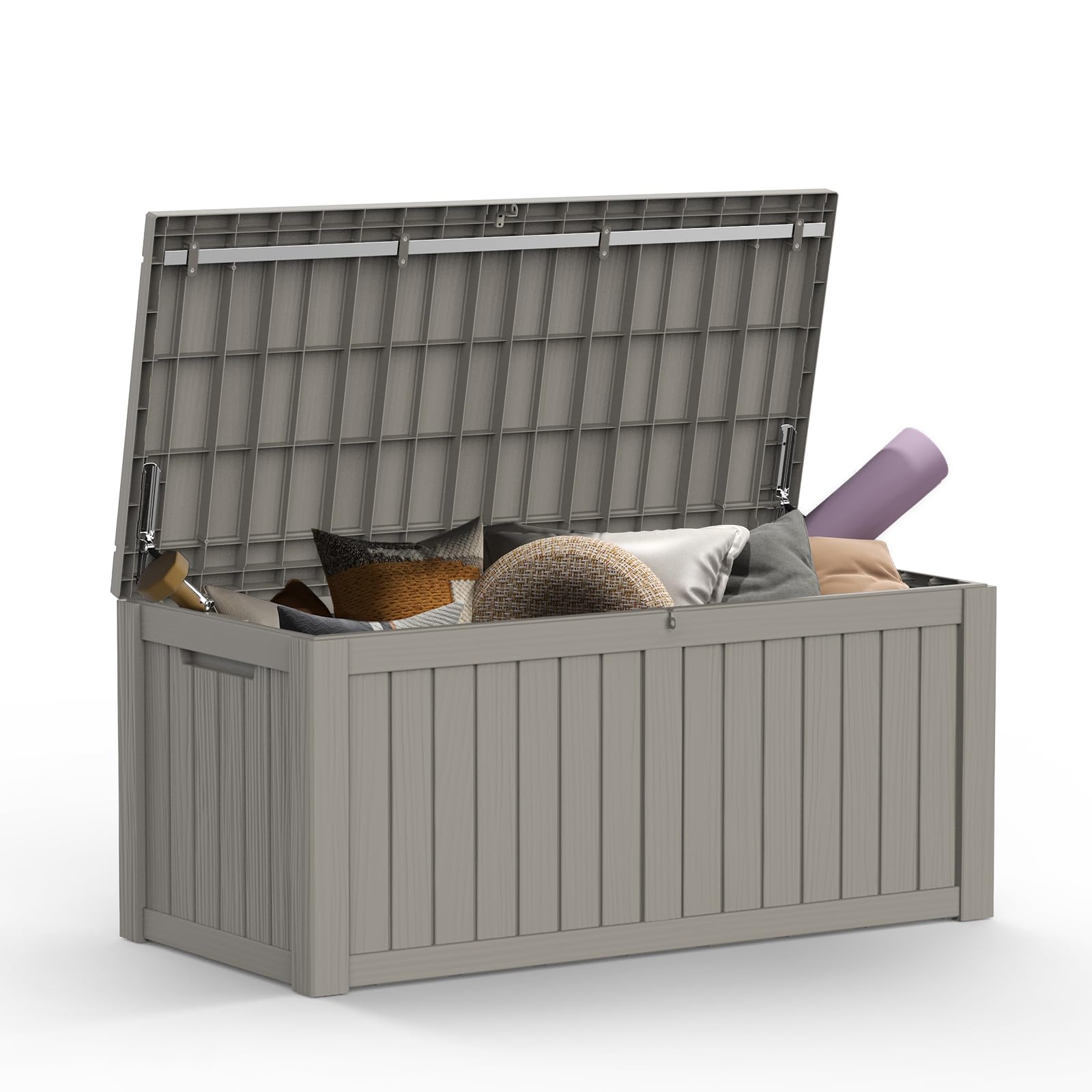 Mars Villa 120 Gallon Outdoor Storage Box, Large Resin Deck Box Waterproof, Storage Bin for Outside Patio Furniture Cushion, Pool Supply, with