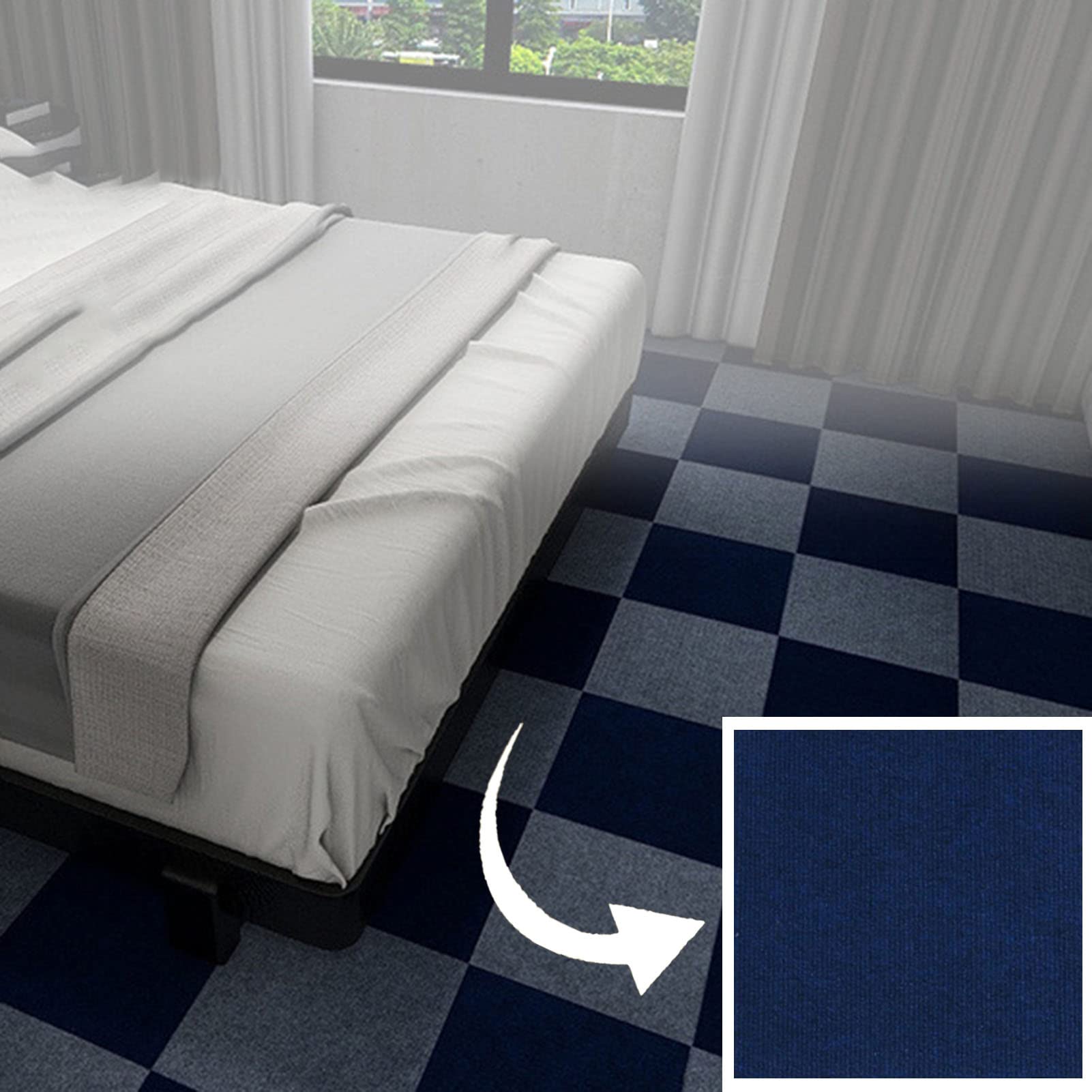 Moquette quadrotte autoadesive, Piastrelle autoadesive per Moquette 30 cm insonorizzate 20 Pezzi Tappetini multifunzionali per Pavimenti Stacca e Attacca Lavabili a Mano Non