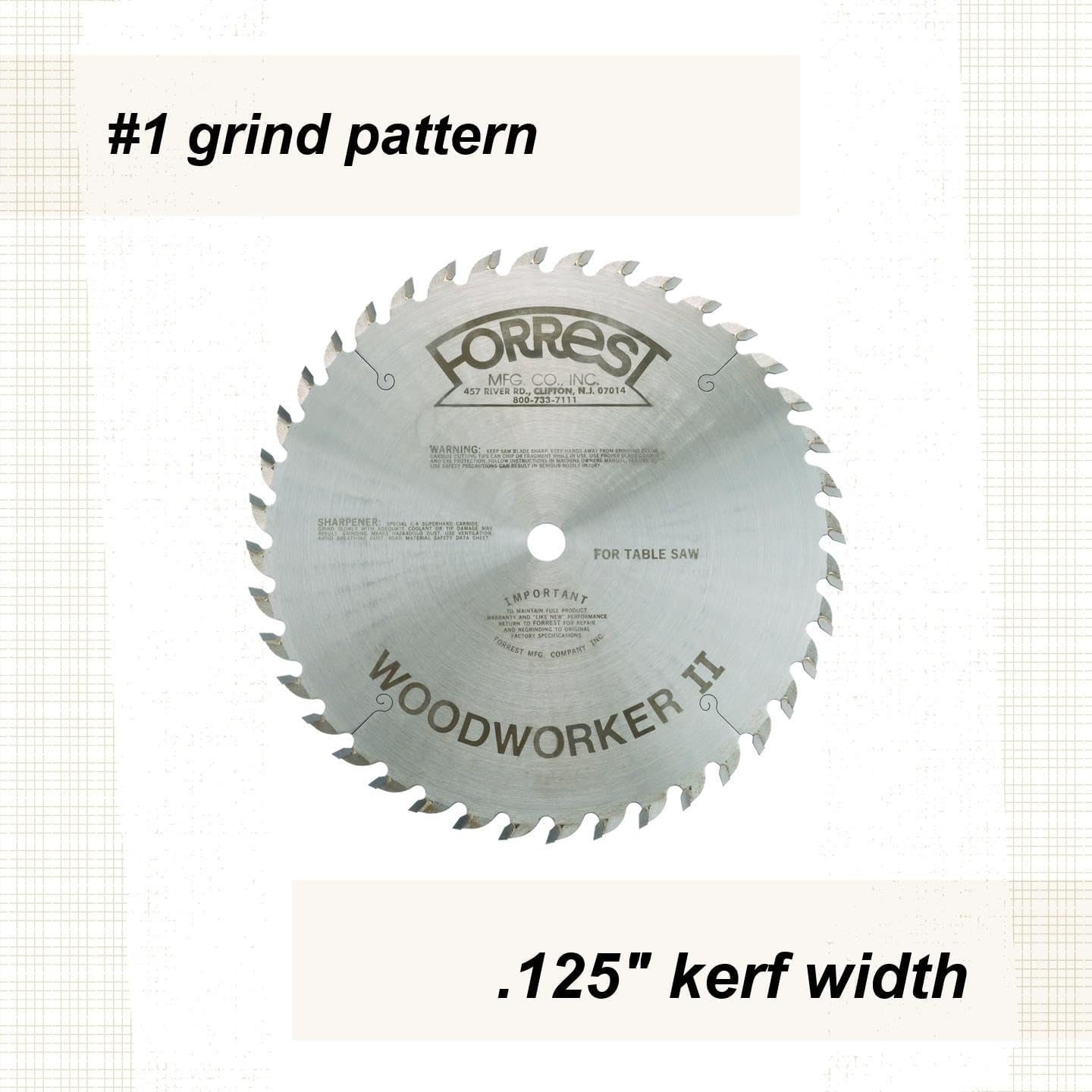 Forrest Woodworker Ii #1 Grind Saw Blade 10", 40T