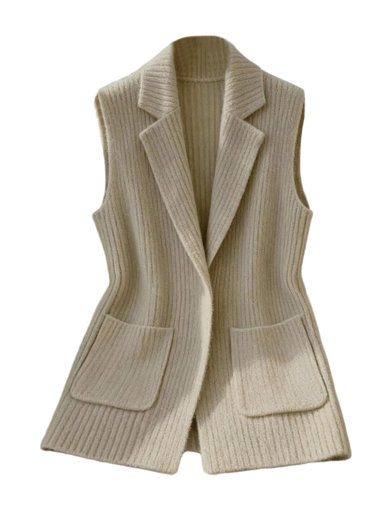 GORGLITTER Womens Sleeveless Long Cardigan Sweaters Vest Dressy Open Front Office Sweater Vest with Pockets