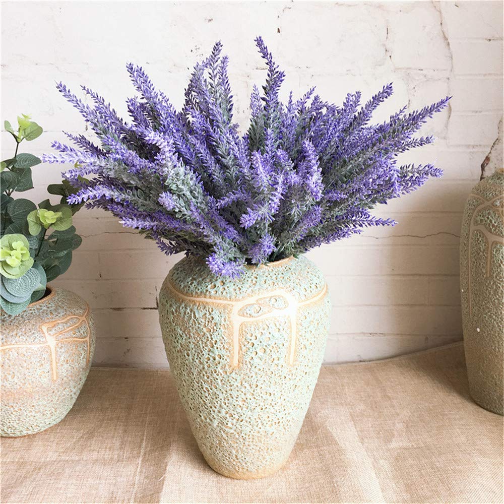 Fleur Artificielle Romantique Provence Lavande Décorative en Plastique Fleurs Artificielles Grain De Plantes Aquatiques pour La Maison De Mariage Décoration Dix Pièces 36cm