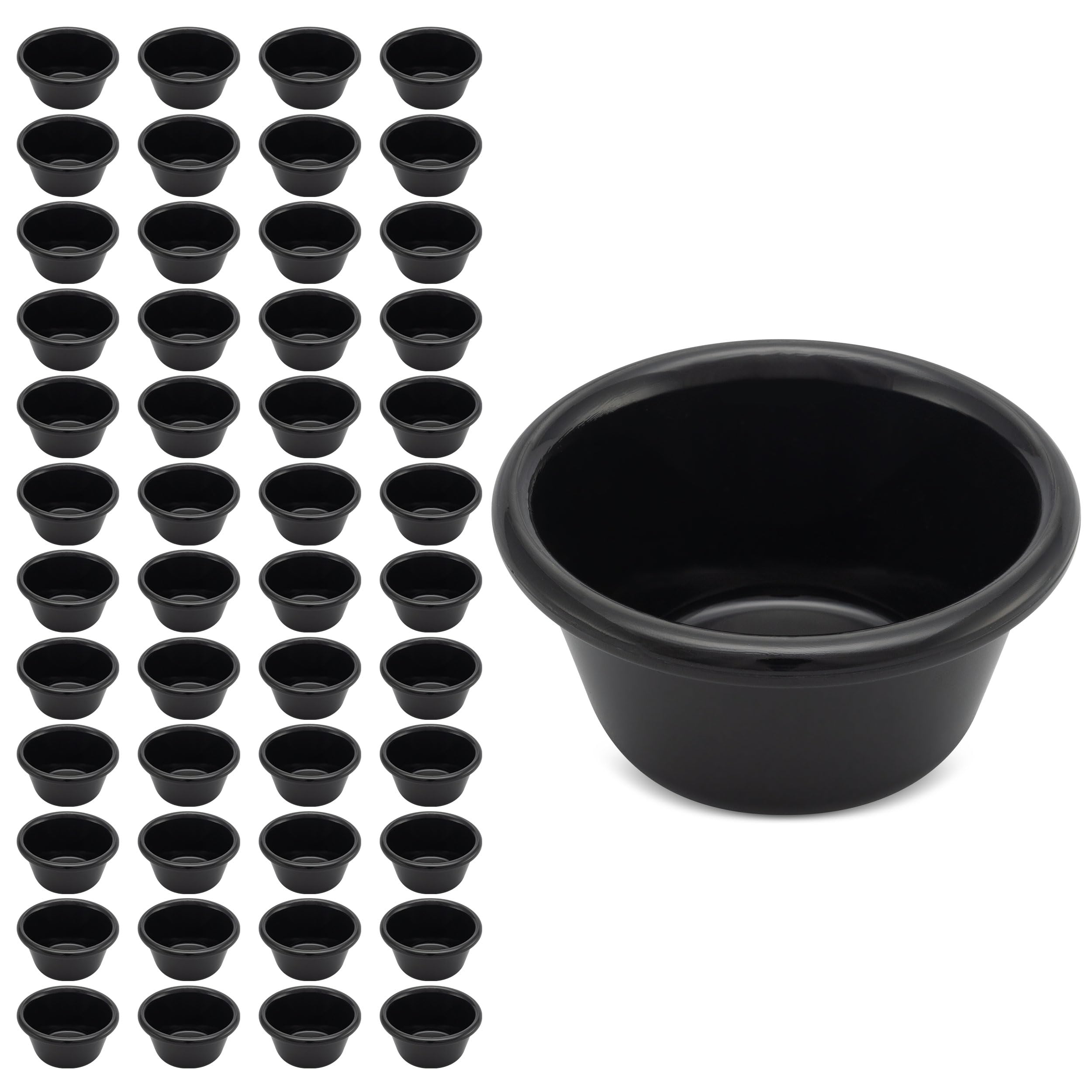 Carlisle 4312303 SAN Ramequin lisse, capacité 3 oz, 1,43 po x 3,18 po, noir (boîte de 48)