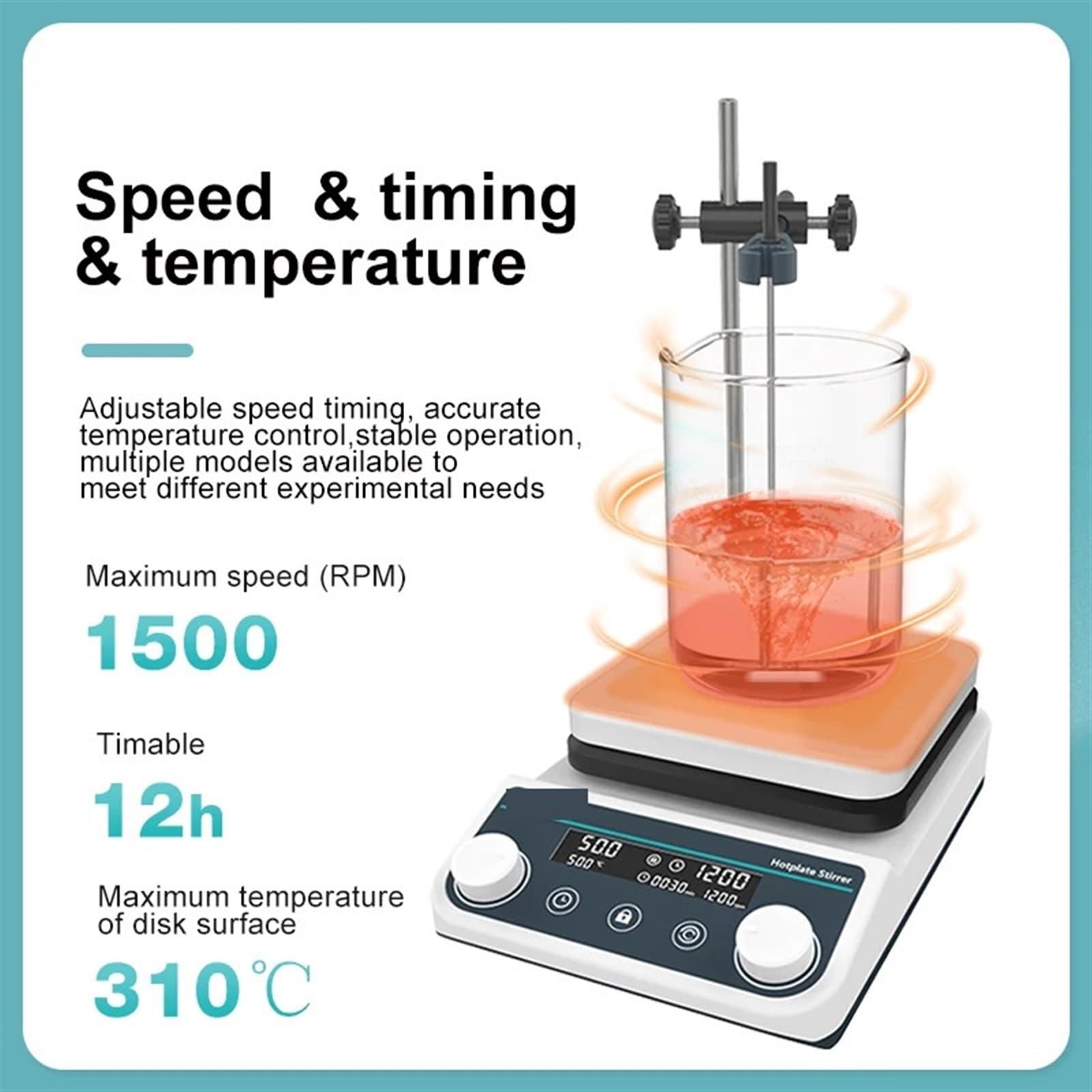 Mieszadło Magnetyczne, Cyfrowy wyświetlacz termostatyczny grzanie mieszadło magnetyczne płyta grzewcza sprzęt laboratoryjny 5L 1500 obr./min HS8Pro