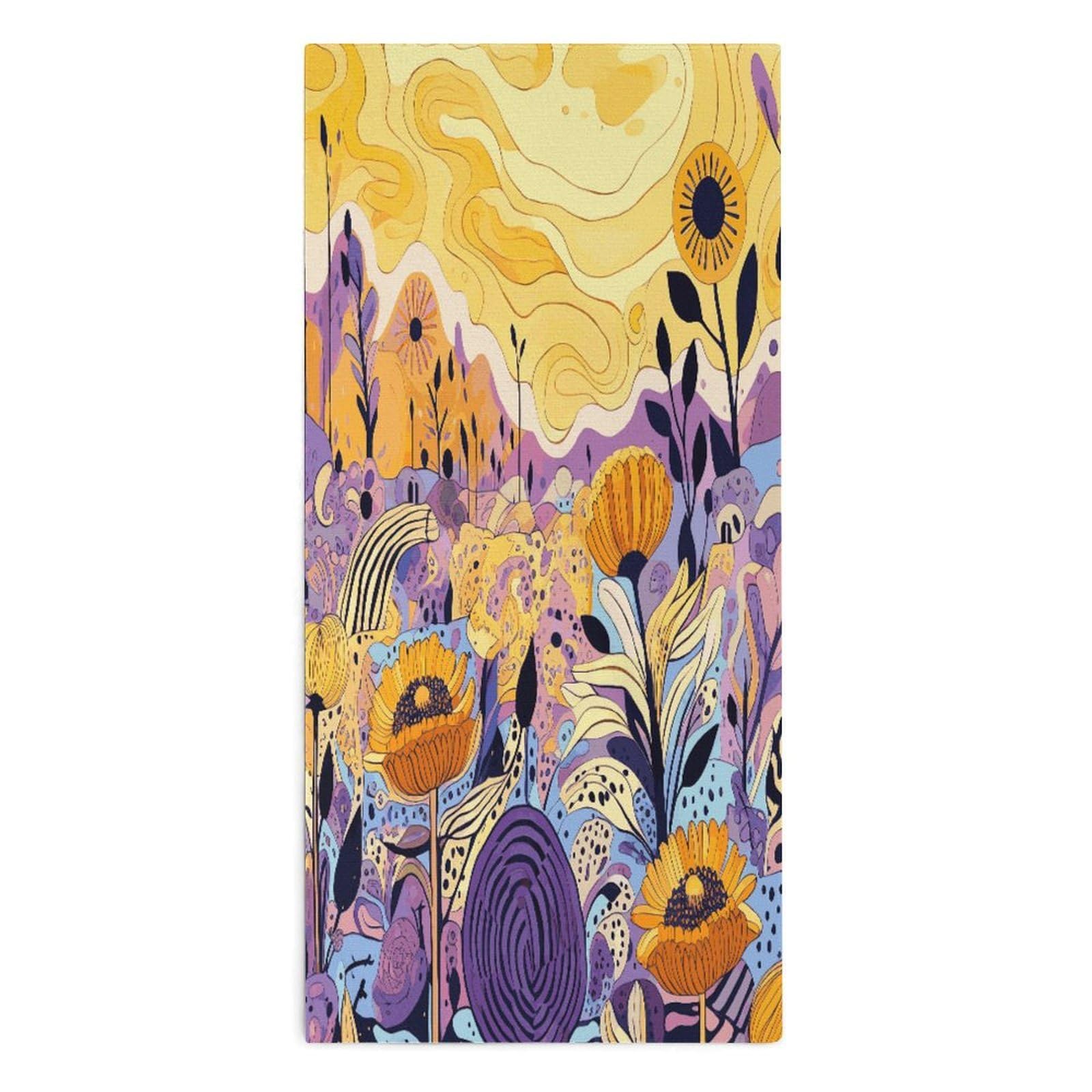Btcowzrv Style Hand Drawn Flowers Bath Towel Beach Towels Shower Towel