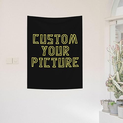 EAGSTS Tapiz personalizado para cargar imágenes con nombre, letreros, pancartas, tapiz de pared personalizado para dormitorio, Halloween, Navidad,