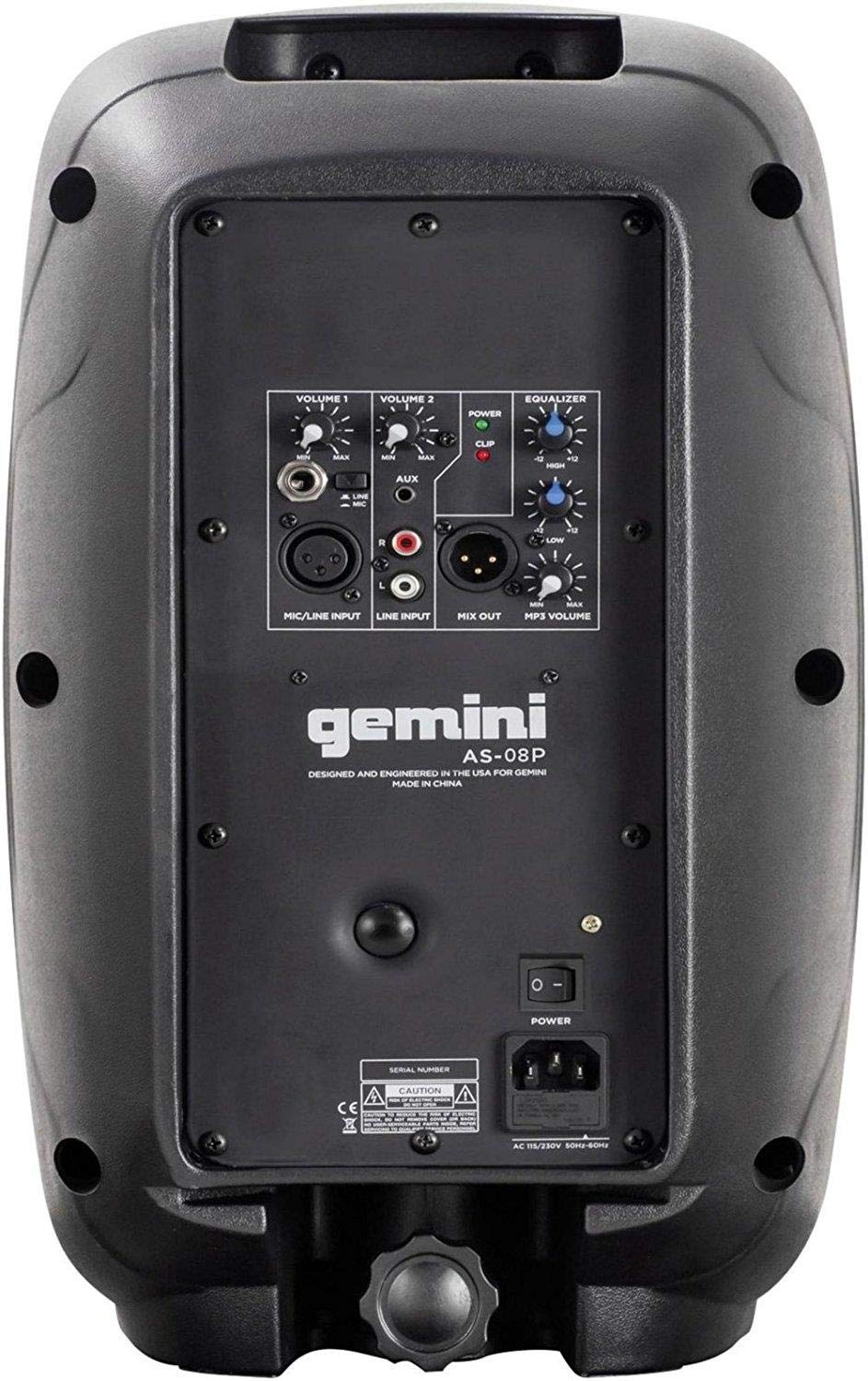 _gemini_ AS 08P - diffusore attivo a 2 vie 8" con 500 watt di picco per feste e karaoke