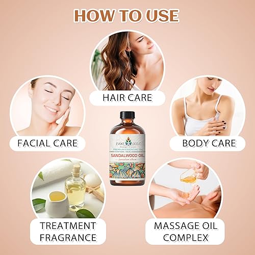 Miniatura 5 de EVOKE OCCU Aceite esencial de sándalo de 4 onzas, aceite puro de sándalo para difusor de meditación y fabricación de jabón, 4 onzas líquidas