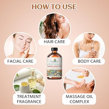 EVOKE OCCU Sandalwood Essential Oils for Skin Care, Diffuser, Perfume, Candle and Soap Making - 4 FL Oz