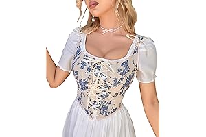 Womens Lace Trim Corset Bustier: A Vintage Homage to Patterned Elegance