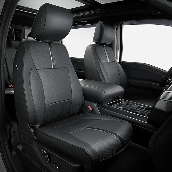 Super Cover® for Ford F150 Seat Covers,for 2015-2023 2024 2025 for F150 Leather Truck Seat Cover,for F150 Accessories 2016 2017 2018 2019 2020 2021 2022,Only Fit for XL/XLT 1st Row Bucket Seat