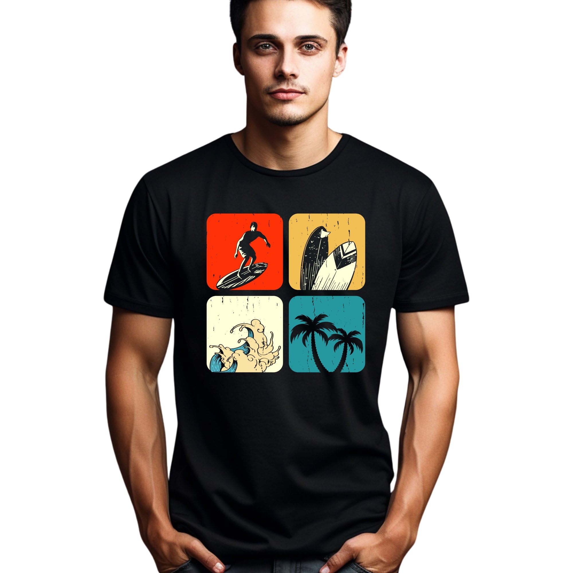 Seek Buy LoveVintage Surfing Tee, Retro Surfer Graphic T-Shirt, Unisex Beach Style Top, Summer Casual Wear, Gift for Surfers