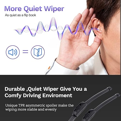 Miniatura 6 de Escobillas de repuesto para limpiaparabrisas de 24 pulgadas, 21 pulgadas, 14 pulgadas, para Honda Pilot 2003, 2004, 2005, 2006, 2007, 2008, prémium