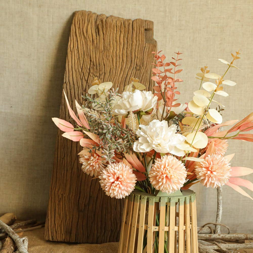 Weldomcor Ramo Artificial, Flores Artificiales Falsas Peonía para Decoración Ramo de Novia de Seda para la Decoración del Jardín de la Fiesta del Hogar, Centros de Mesa, Arreglos Florales