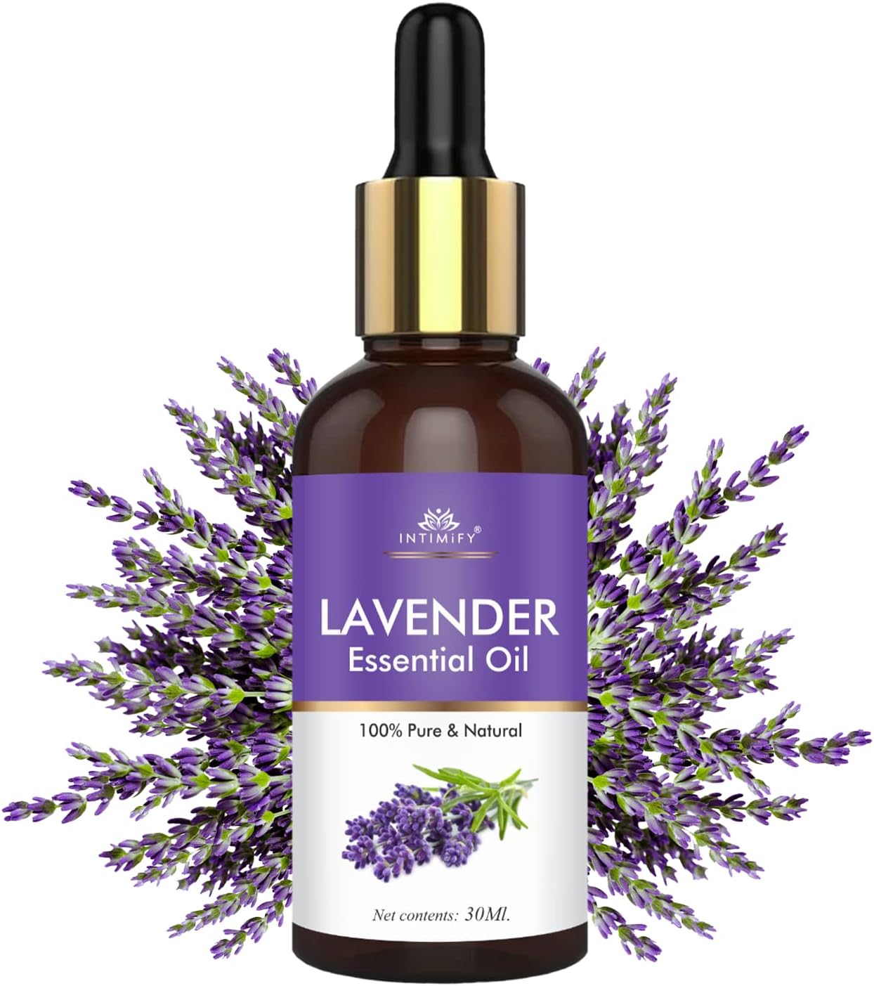 INTIMIFY Lavender Essential Oil for Hair Growth, Skin Care, Face & Aromatherapy For Men & Women 30 ml (Pack of 1)