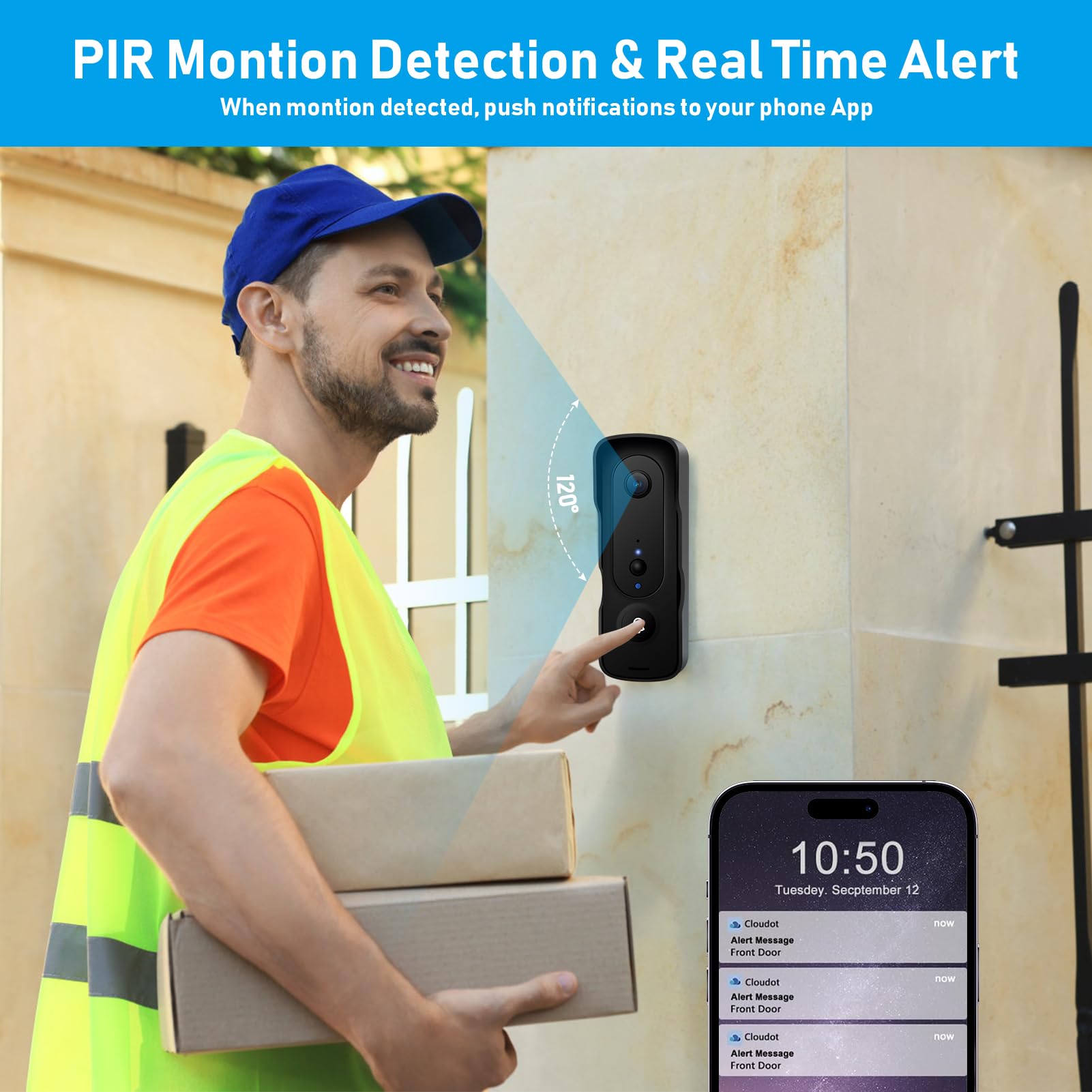 Campanello Video Senza Fili 1080p - Compatibile Con Alexa E Google Assistant, Con Batteria - Foto 9