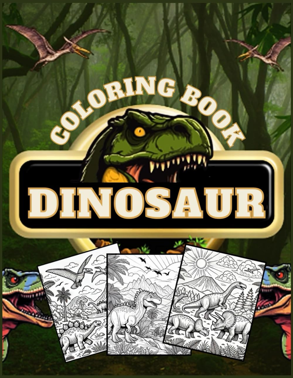 Jurassic Dinosaur Coloring Book: Jurassic dinosaurs dino boy for kids with 20 ilustrations of diferents jurassic dinosaurs (Dinosaurs Coloring book)
