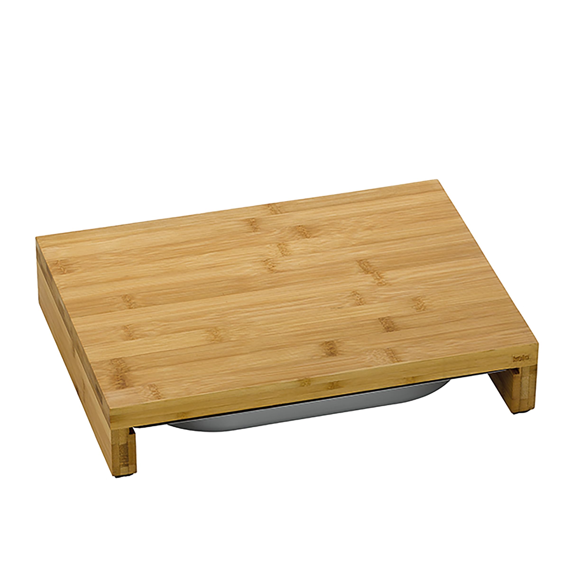 kela chopping board with drip tray 36 x 27 x 7 cm KENINA, large bamboo chopping board with integrated stainless steel container, wooden board