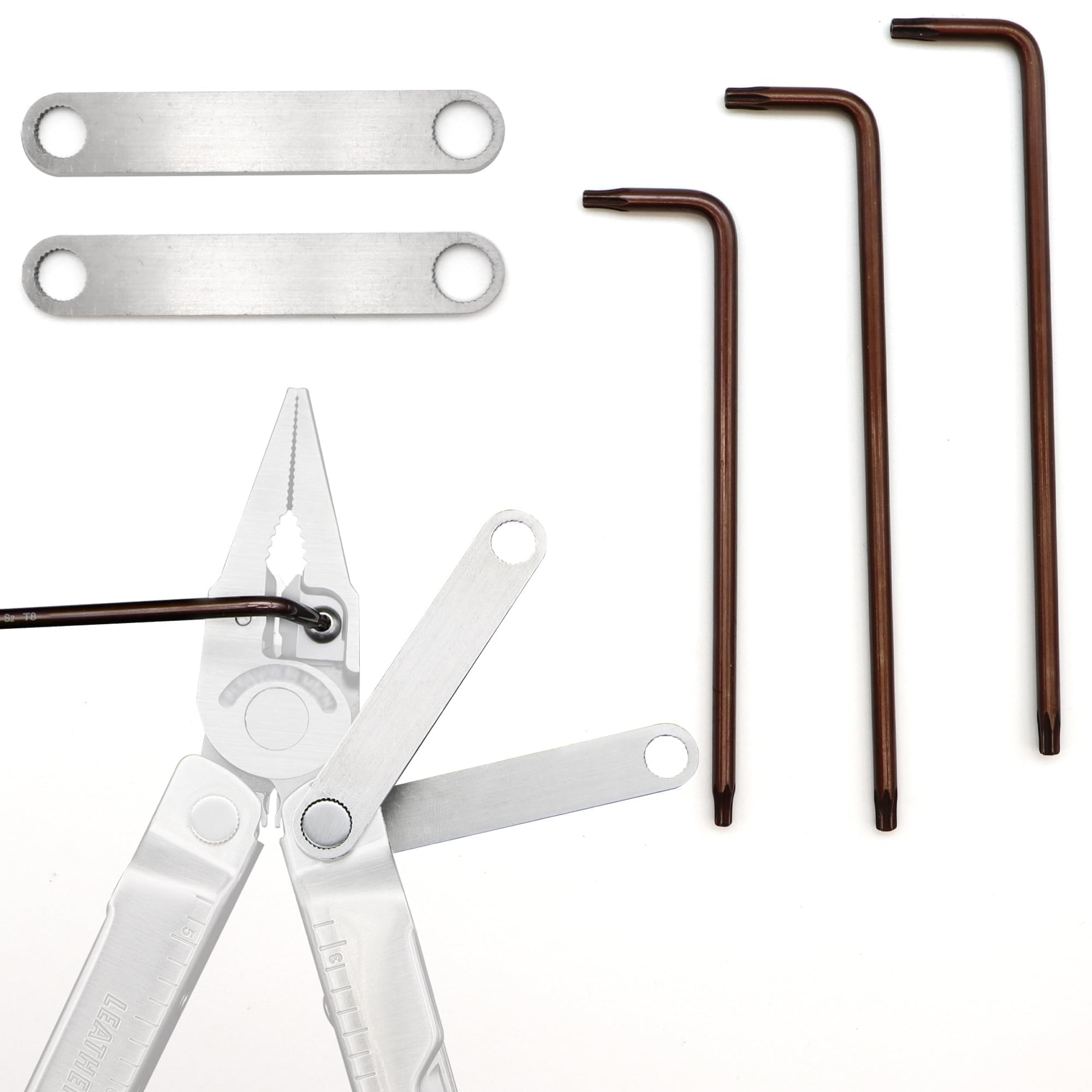 Wrench Set for Leatherman Multi-Tools - Includes 2 304 Stainless Steel Knurled Nut Wrenches, 2 S2 Steel T10 Wrenches, 1 S2 Steel T8 Wrench - Ideal Addition to Leatherman Multi-Tool Kit