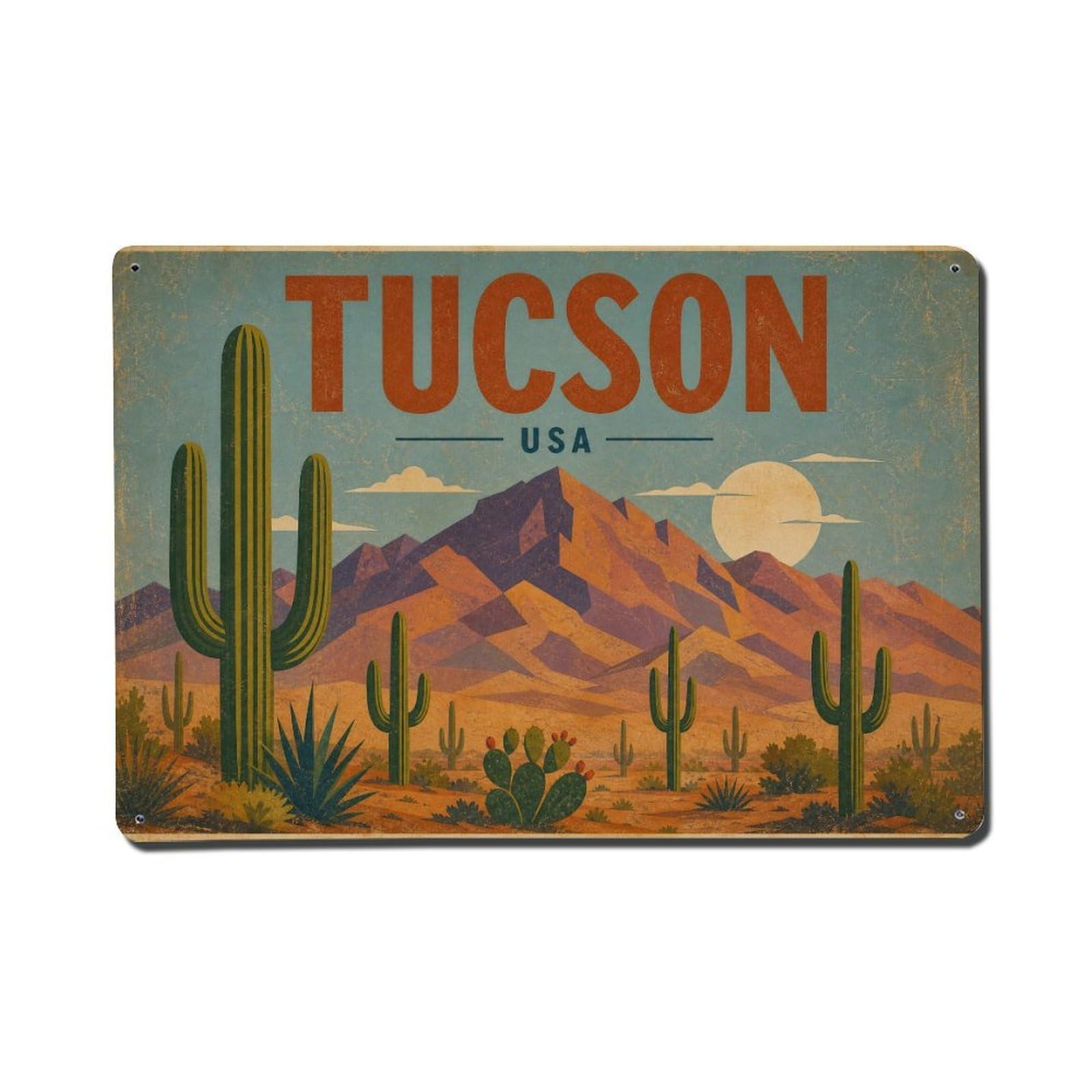 Retro Travel USA Tucson Metal Tin Sign