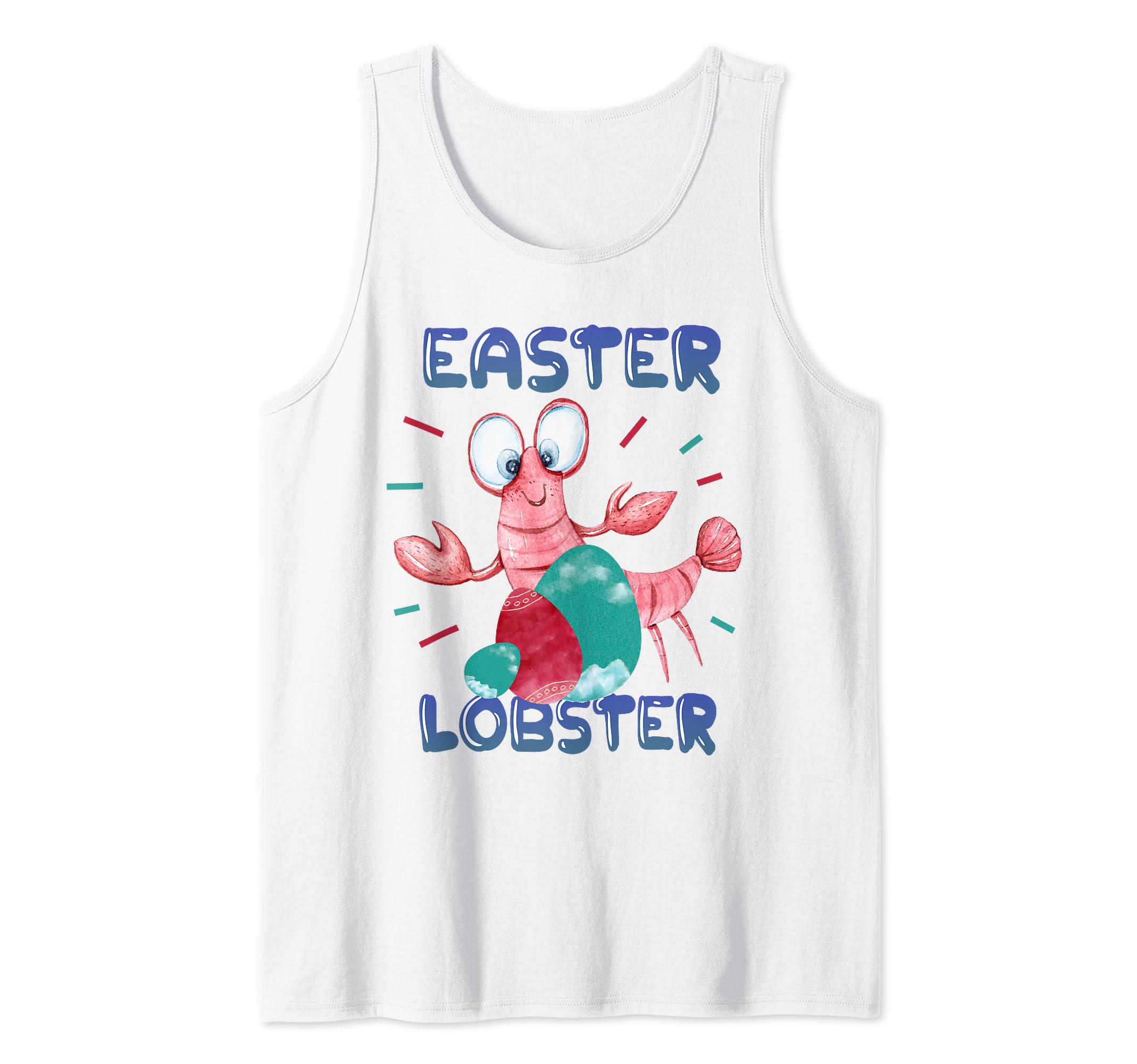 Easter Lobster Crustacean & Easter Eggs Waving Happy Easter Tank Top