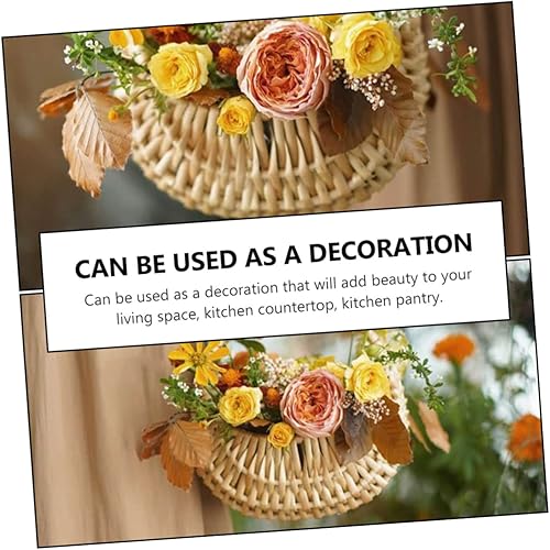 Miniatura 6 de KOMBIUDA Hand-woven Flower Basket Woven Seagrass Basket Plant Basket Ceremony Flower Girl Outdoor Flower Pots Hamper for Bedroom Bling Decor Plant