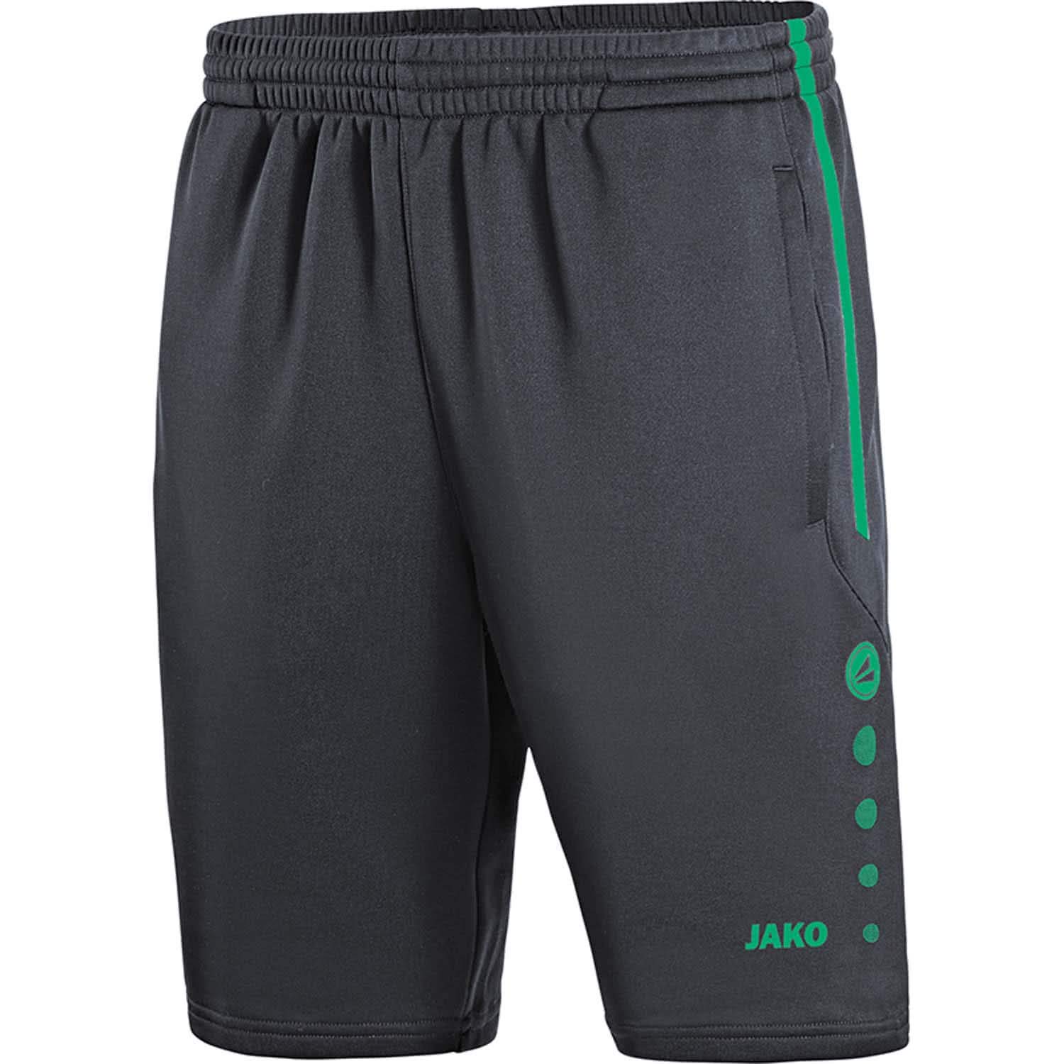 JAKO Kid's Active Children's Training Shorts, Anthracite/Turquoise, 164