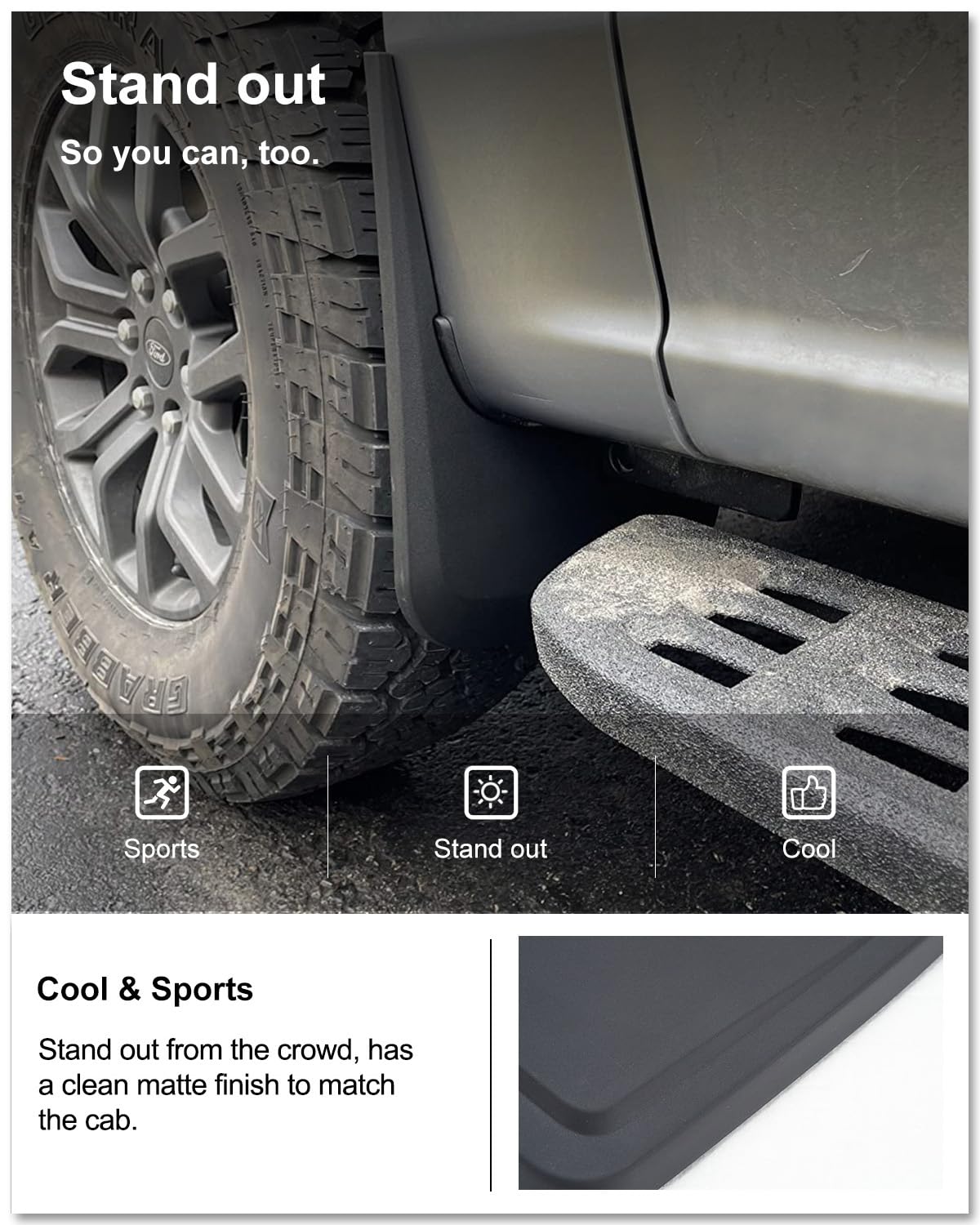 Amazon.com: Kiwi Master No Drill Mud Flaps for 2021-2026 Ford F