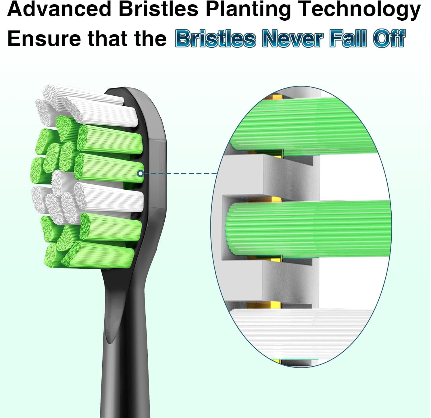 Aoremon Replacement Heads for Philips Sonicare Toothbrush DiamondClean, Black, Pack of 10